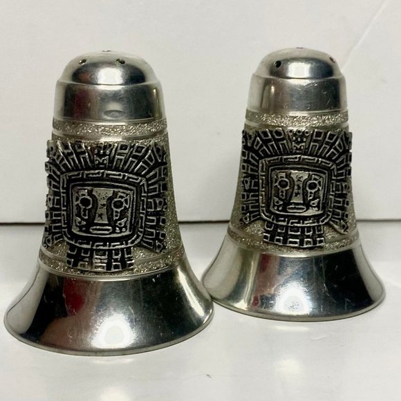 Vintage Pair Fema Stainless Steel Salt And Pepper Shakers Bolivia - Picture 1 of 3